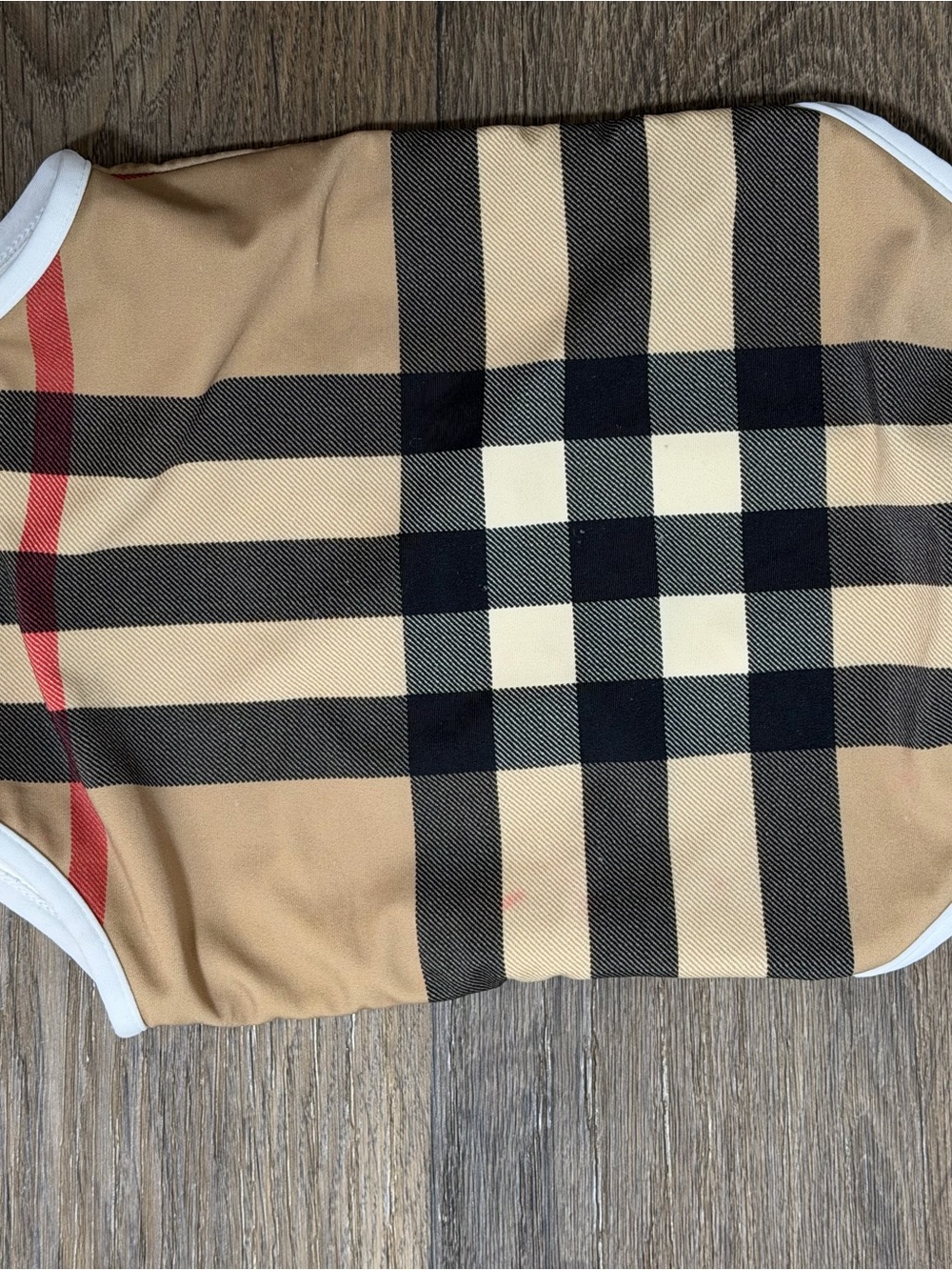 2T Burberry Classic One-Piece Swimsuit in Camel and Black - Picture 3 of 5